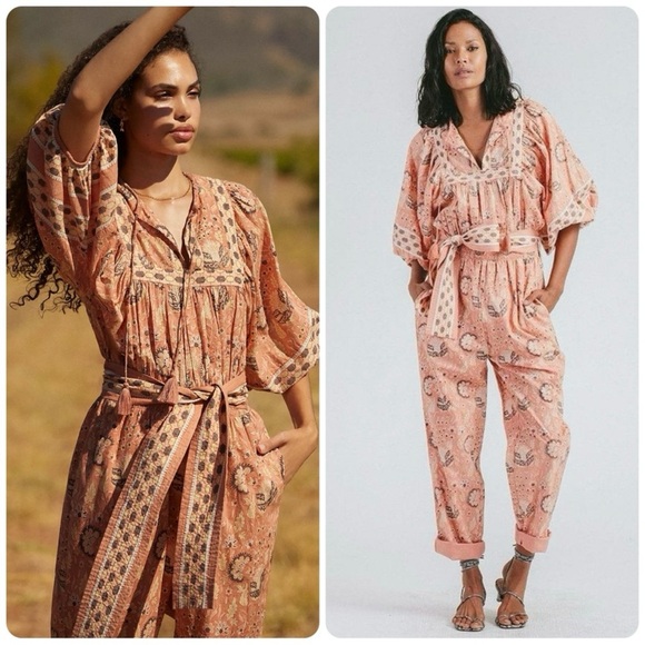 Cleobella Pants - CLEOBELLA Magdalena Jumpsuit, Cherry Blossom, Medium